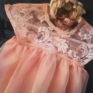 Peach toddler special occasion dress T3